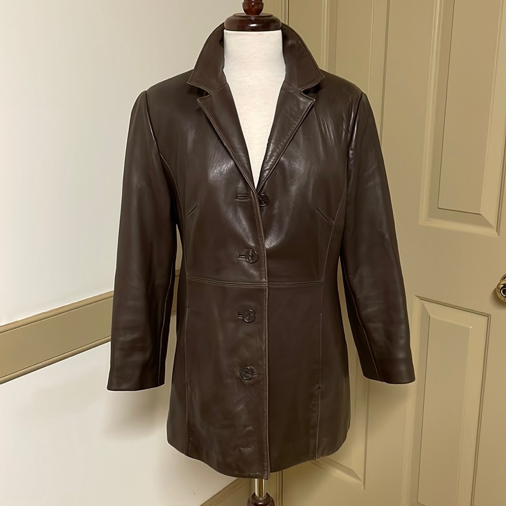 Daniel Canada Soft dark brown leather jacket coat